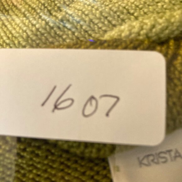 Womens Krista Larson Wavey Vest Lagenlook Tie Dyed OS Green Perle Cotton NWT - Picture 9 of 9